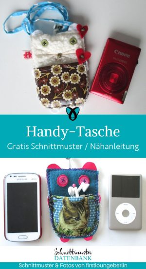 Handy tasche katze witzig naehen kostenlos schnittmuster gratis pdf download naehidee
