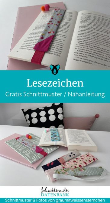 Lesezeichen aus stoff naehen kostenlos schnittmuster gratis pdf download naehidee