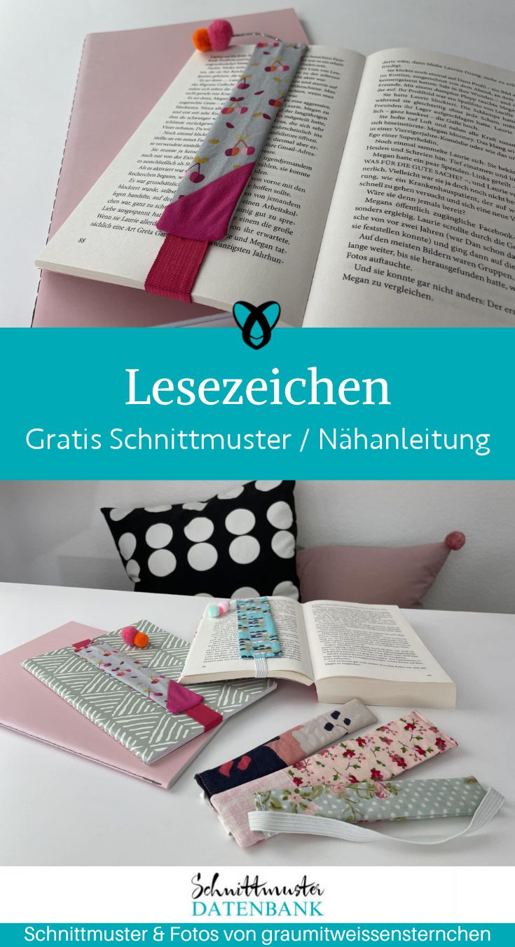 Lesezeichen aus stoff naehen kostenlos schnittmuster gratis pdf download naehidee