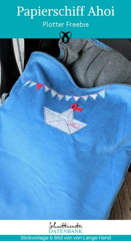 Papierschiff ahoi stickvorlage freebie kostenlos gratis download