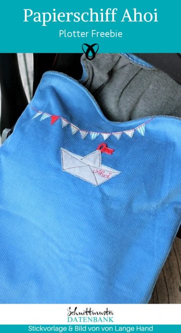Papierschiff ahoi stickvorlage freebie kostenlos gratis download