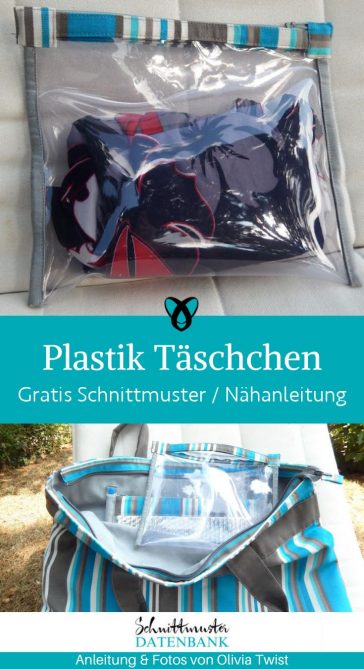 Plastik taeschchen badesachen bikinibag naehen kostenlos gratis Freebook naehidee naehanleitung