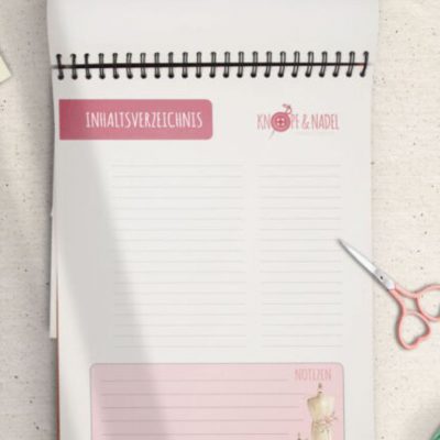 Inhaltsverzeichnis Schnittmuster-Ordner kostenlos PDF-Vorlage zur Organisation von Schnittmustern diy anleitung basteln upcycling idee freebie kostenlos gratis