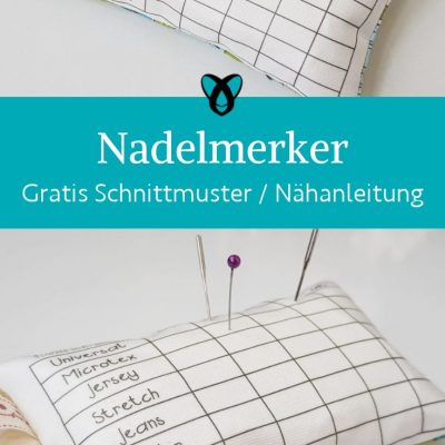 Nadelmerker Vorlage kostenlos genaehtes Nadelkissen mit markierten Feldern fuer verschiedene Naehmaschinennadeln diy anleitung basteln upcycling idee freebie kostenlos gratis