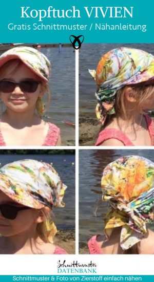 kopftuch vivien naehen leichtes kopftuch fuer kinder sonnenschutz freebook