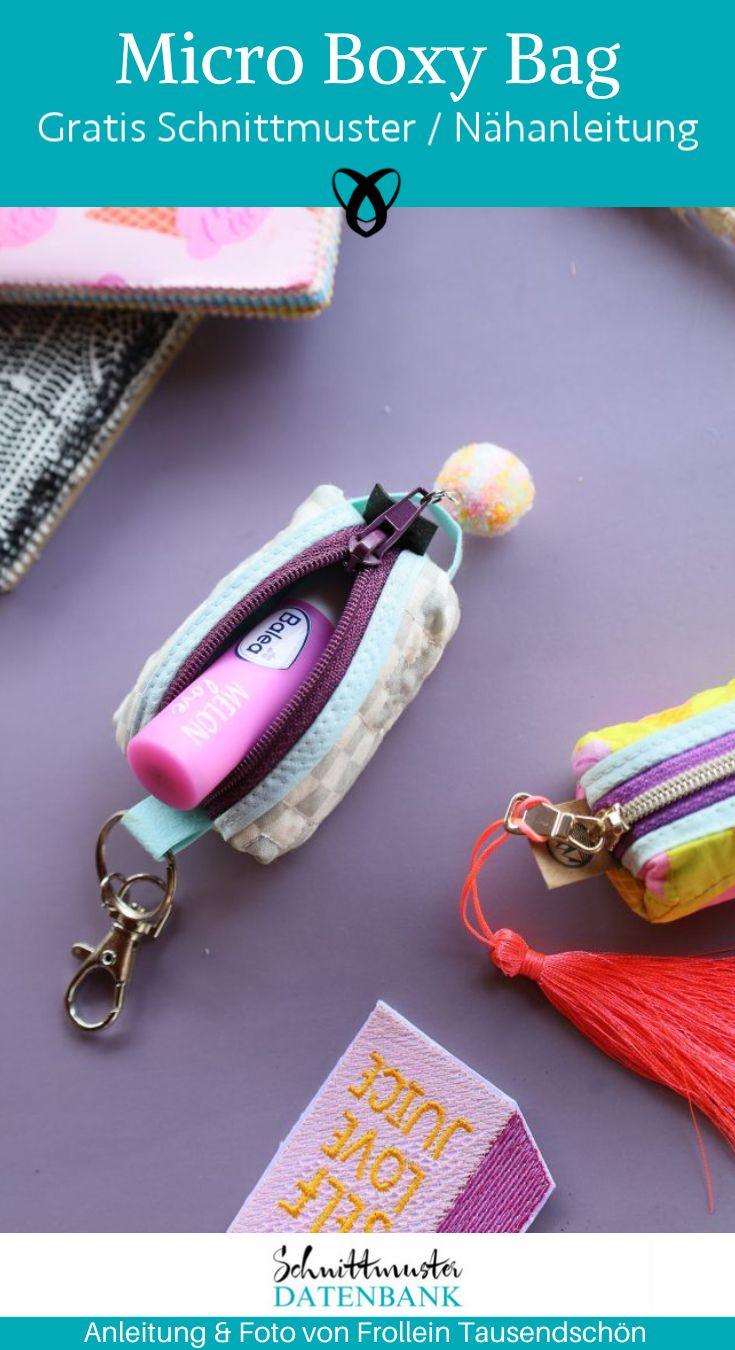 micro boxy bag naehen schluesseltaeschchen kostenlos schnittmuster gratis