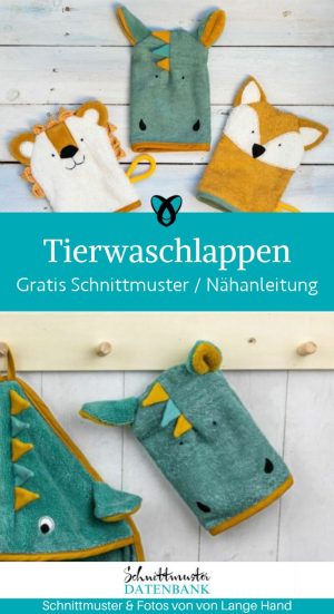 tierwaschlappen naehen kostenlos waschlappen in tierform fuer babys freebook
