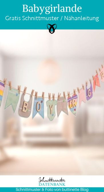 babygirlande naehen kostenlose naehanleitung girlande mit buchstaben naehidee gratis