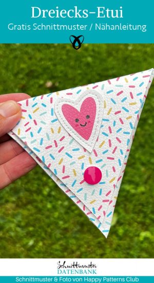 dreiecks etui naehen kostenlos schnittmuster kleines kunstleder taeschchen naehidee gratis