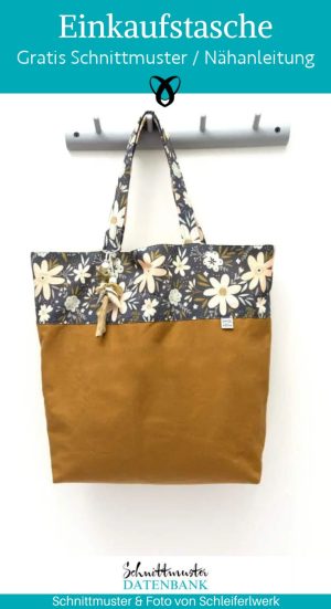 einkaufstasche naehen shopper kostenlos naehanleitung stofftasche mit langen henkeln naehidee gratis