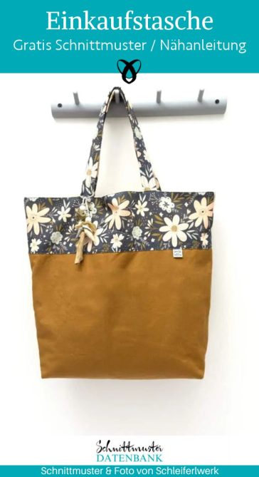 einkaufstasche naehen shopper kostenlos naehanleitung stofftasche mit langen henkeln naehidee gratis
