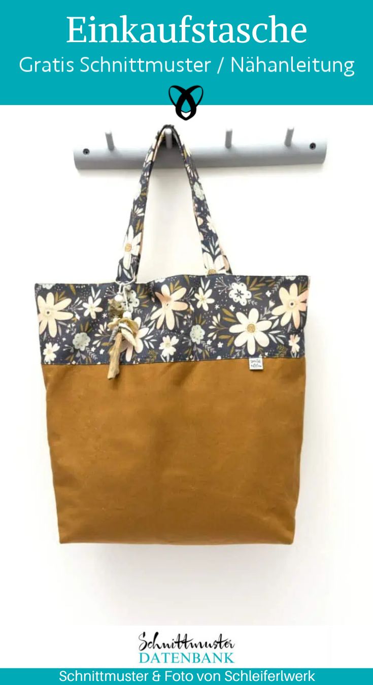 einkaufstasche naehen shopper kostenlos naehanleitung stofftasche mit langen henkeln naehidee gratis