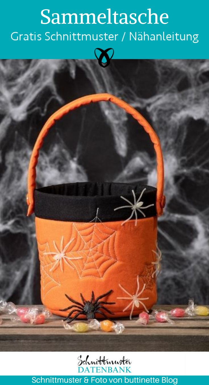 halloween sammeltasche spinnen suessigkeiten naehen kostenlos gratis freebook naehidee naehanleitung