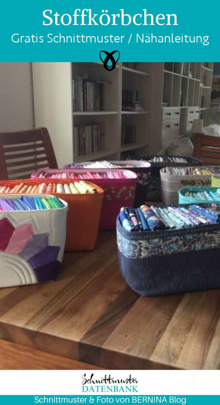 stoffkoerbchen naehen kostenlos schnittmuster stoffkorb fuer fat quarters naehidee gratis