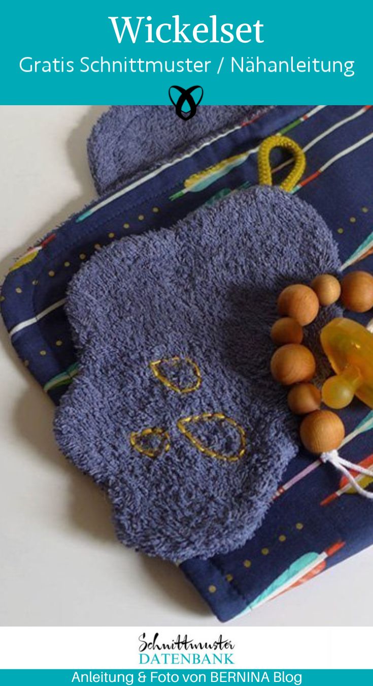wickelset naehen kostenlos schnittmuster wickelunterlage mit waschlappen naehidee gratis