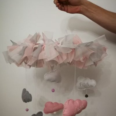wolken mobile basteln kostenlos diy anleitung fuer kinderzimmer naehidee gratis