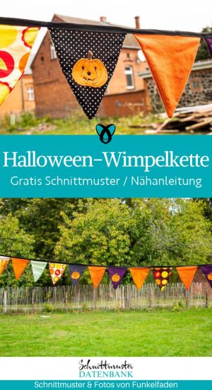 halloween wimpelkette kuerbisse stoffreste naehen kostenlos schnittmuster gratis pdf download naehidee