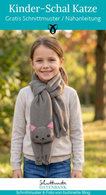kinder schal katze winter witzig naehen kostenlos schnittmuster gratis pdf download naehidee