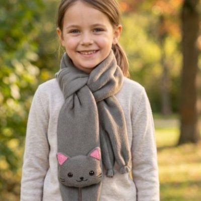 kinder schal katze winter witzig naehen kostenlos schnittmuster gratis pdf download naehidee