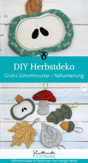 pilz apfel eichel herbstdeko stoffreste naehen kostenlos schnittmuster gratis pdf download naehidee