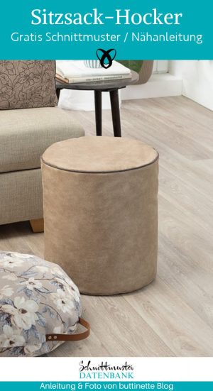 sitzsack hocker wohnen deko naehen kostenlos gratis freebook naehidee naehanleitung