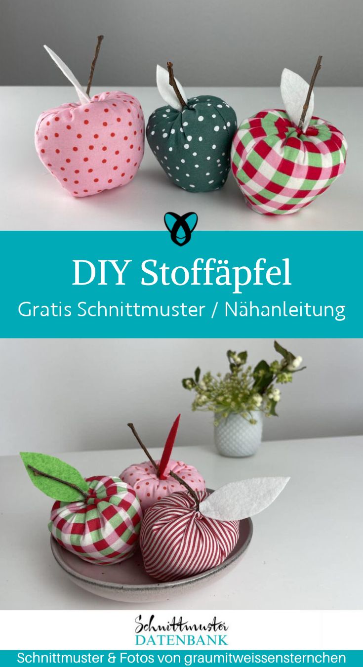 stoffaepfel herbstdeko stoffreste naehen kostenlos schnittmuster gratis pdf download naehidee