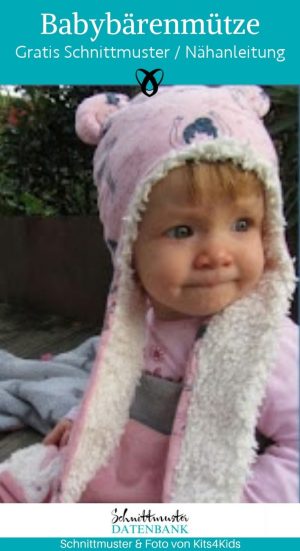 babybaerenmuetze baby baerenohren accessoires winter kinder naehen kostenlos schnittmuster gratis pdf download naehidee