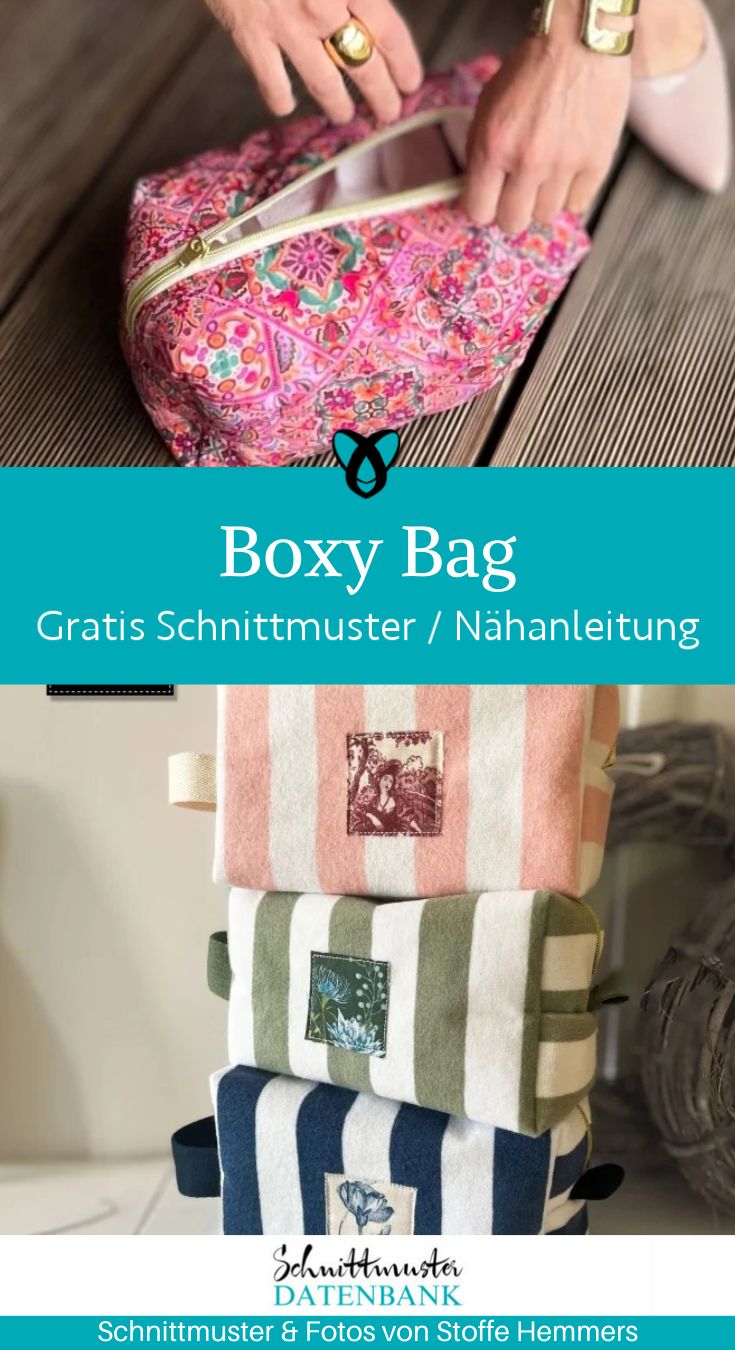 boxy bag taeschchen kulturbeutel etui reissverschluss stoffreste naehen kostenlos schnittmuster gratis pdf download naehidee