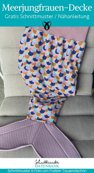 meerjungfrauen decke mermaid kuscheldecke kinder erwachsene naehen kostenlos schnittmuster gratis pdf download naehidee