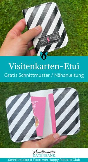 visitenkarten etui kunstleder steckfaecher stoffreste naehen kostenlos schnittmuster gratis pdf download naehidee