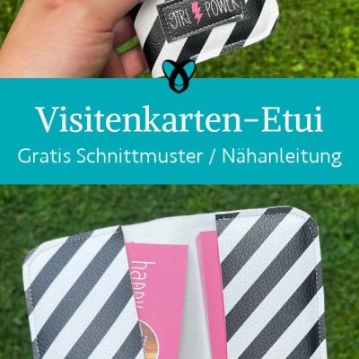 visitenkarten etui kunstleder steckfaecher stoffreste naehen kostenlos schnittmuster gratis pdf download naehidee